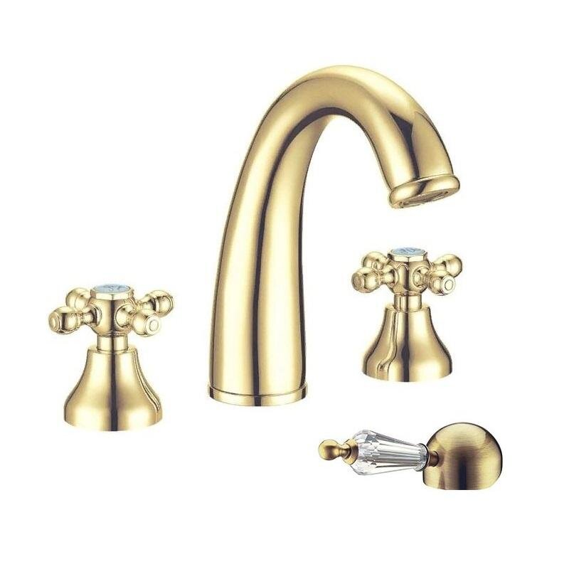 Изображение товара Смеситель Boheme Tradizionale 297-SW Ретро золото 3 отверстия с Swarovski