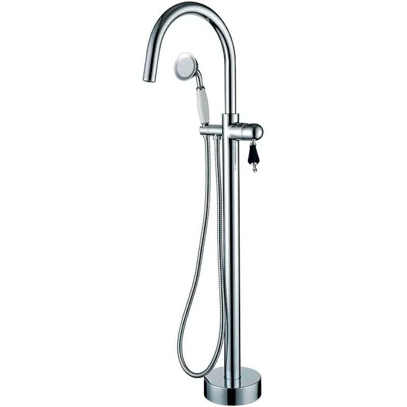 Изображение товара Смеситель для ванны Boheme Brillante 269-BSW, напольный, хром, ручка кристалл черный Swarovski