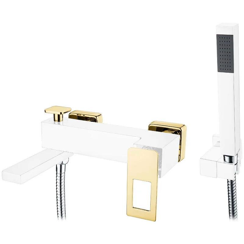 Изображение товара Смеситель Boheme Q 143-WG для ванны и душа с душевым гарнитуром Изображение товара Смеситель Boheme Q 143-WG для ванны и душа с душевым гарнитуром