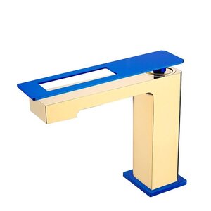 Изображение товара Смеситель Boheme Q 141-GUW для раковины, золото/синий