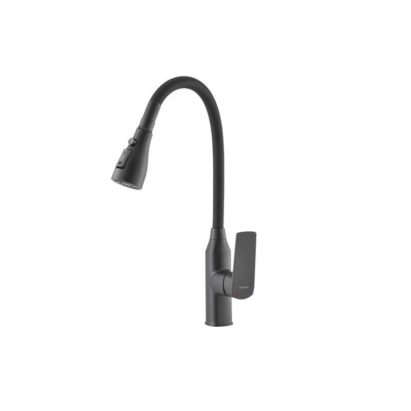 Изображение товара Смеситель для кухни Milardo Poli POLBL0FM05, с гибким изливом, цвет черный матовый