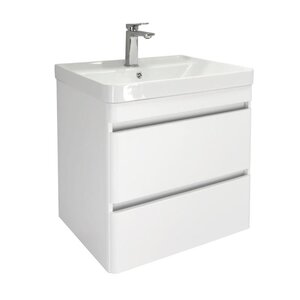 Изображение товара Тумба с раковиной Comforty Енисей 00-00021337CF, 60 см, подвесная, цвет белый