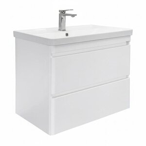 Изображение товара Тумба с раковиной Comforty Енисей 00-00021339CF, 80 см, подвесная, цвет белый