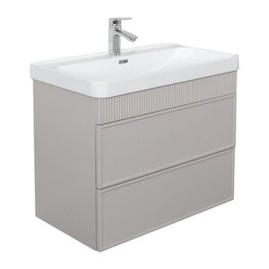 Изображение товара Тумба с раковиной Comforty Мадрид 00-00021782CF, 80 см, подвесная, цвет серый шелк