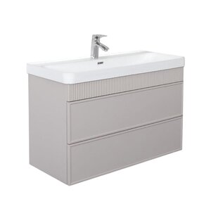 Изображение товара Тумба с раковиной Comforty Мадрид 00-00021783CF, 100 см, подвесная, цвет серый шелк