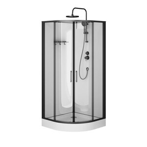 Изображение товара Душевая кабина Am.Pm Above W9XC-401-9090BT, 90 х 90 см, стекло прозрачное, профиль черный матовый