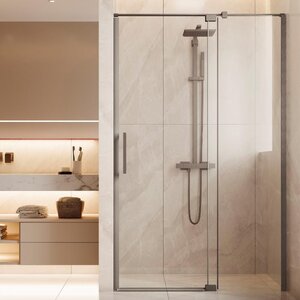 Изображение товара Душевая дверь Vincea Extenza VDP-4EX1011CLGM, 100-110 см, стекло прозрачное, профиль вороненая сталь