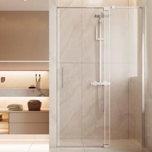 Изображение товара Душевая дверь Vincea Extenza VDP-4EX1112CL, 110-120 см, стекло прозрачное, профиль хром