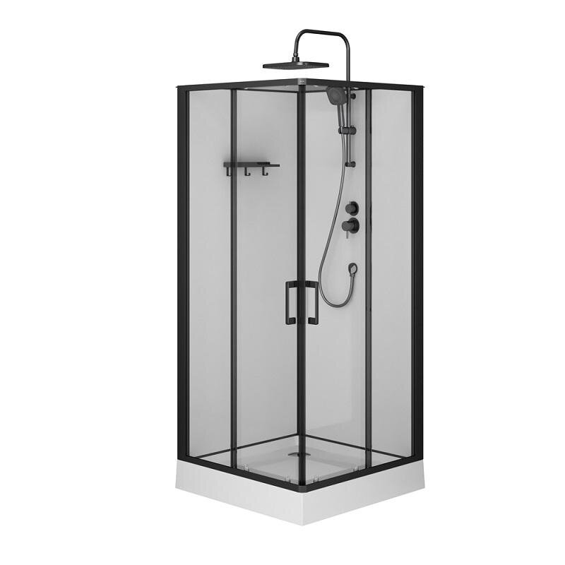 Изображение товара Душевая кабина Am.Pm Above W9XC-403-9090BT, 90 х 90 см, стекло прозрачное, профиль черный матовый