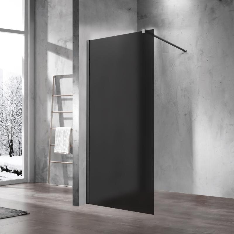 Изображение товара Душевая стенка Vincea Walk-In VSW-1H100GFGM, 100 см, стекло матовое тонированное, профиль вороненая сталь