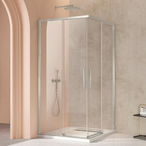 Изображение товара Душевой уголок Vincea Slim 8mm VSS-4SL900CLBN, 90 х 90 см, стекло прозрачное, профиль никель брашированный