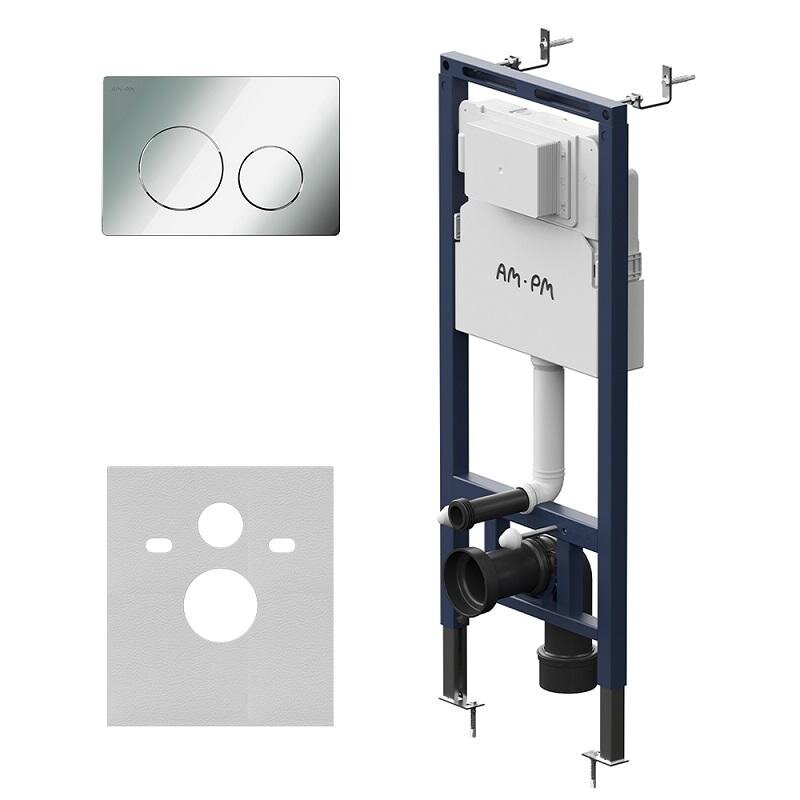 Изображение товара Инсталляция Am.Pm MasterFit I012713.0151, для подвесного унитаза, с клавишей L, цвет хром глянец Изображение товара Инсталляция Am.Pm MasterFit I012713.0151, для подвесного унитаза, с клавишей L, цвет хром глянец