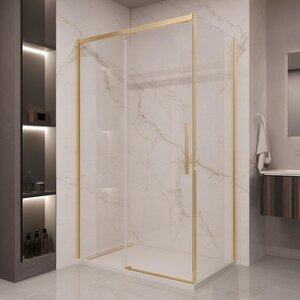 Изображение товара Душевой уголок Vincea Stella VSR-1ST1013CLG, 130 x 100 см, стекло прозрачное, профиль золото брашированное