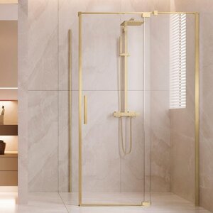 Изображение товара Душевой уголок Vincea Extenza VSR-4EX111210CLG, 110-120 х 100 см, стекло прозрачное, профиль золото брашированное