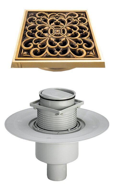 Изображение товара Трап Viega Advantix 583224 с бронзовой решеткой Bronze de Luxe Узоры, 25 см