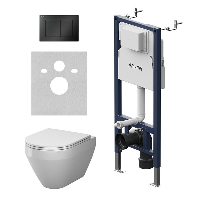 Изображение товара Унитаз подвесной Am.Pm Spirit V2.0 Aquaspin с инсталляцией PrimeFit (торнадо, безободковый)