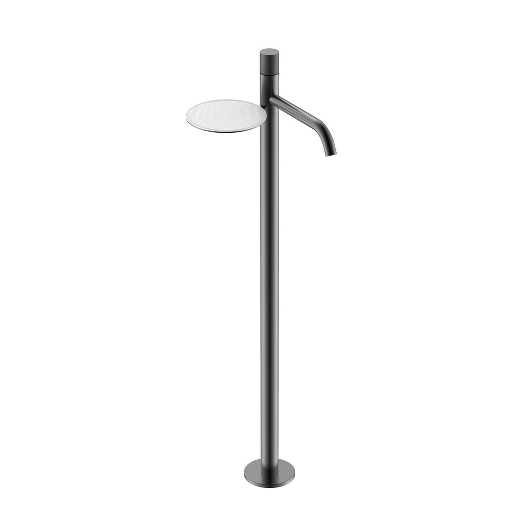 Изображение товара Смеситель для раковины Boheme Stick 120-GM.4, напольный, графит Gun Metal, ручка spirale