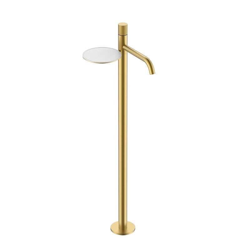 Изображение товара Смеситель для раковины Boheme Stick 120-MG.4, напольный, золото матовое, ручка spirale