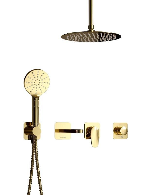Изображение товара Душевая система WasserKRAFT Neckar A2151.278.234.208.280.197.348.279, с изливом, PVD золото