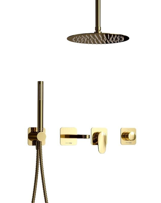 Изображение товара Душевая система WasserKRAFT Neckar A2151.278.234.208.280.197.281.279, с изливом, PVD золото