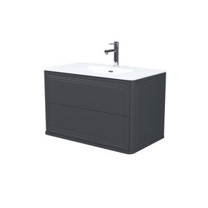 Изображение товара Тумба с раковиной Iddis Oxford Neo OXN80D0i95K, 80 см, подвесная, цвет темно-серый