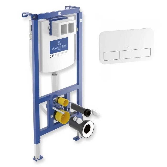 Изображение товара Инсталляция для унитаза Villeroy & Boch 92243068, клавиша смыва белая, 2 в 1