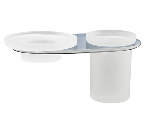 Изображение товара Держатель стакана и мыльницы WasserKraft Kammel 8326 белый хром настенный