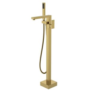 Изображение товара Смеситель для ванны и душа Boheme Qubic 479-BR, напольный, с душевым гарнитуром, бронза матовая