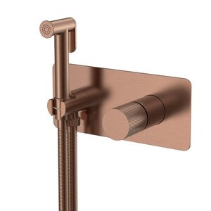 Изображение товара Гигиенический душ со смесителем Boheme Stick 127-CB.2, ручка Touch, медь брашированная