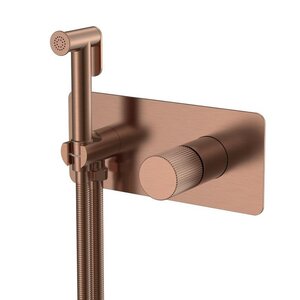 Изображение товара Гигиенический душ Boheme Stick, 127-CB.3, со смесителем, ручка Linea, медь брашированная