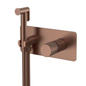 Изображение товара Гигиенический душ Boheme Stick 127-BRB.4, со смесителем, ручка Spirale, бронза брашированная