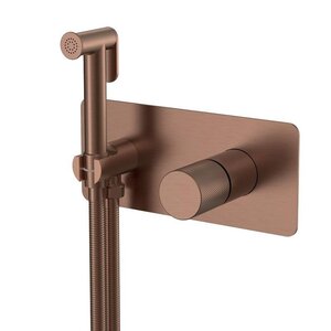 Изображение товара Гигиенический душ Boheme Stick 127-CB.4, со смесителем, ручка Spirale, медь брашированная
