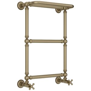 Изображение товара Полотенцесушитель водяной Сунержа Ренессанс 1386 32-0281-6640, высота 60 см, ширина 40 см, нижнее подключение 40 см, с полкой, цвет золотой шелк