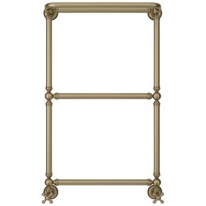 Изображение товара Полотенцесушитель водяной Сунержа Ренессанс 1386 32-0281-8650, высота 80 см, ширина 50 см, нижнее подключение 50 см, с полкой, цвет золотой шелк