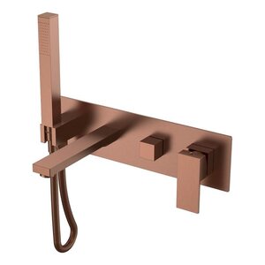 Изображение товара Смеситель для ванны и душа Boheme Qubic 474-2-BRB, с душевым гарнитуром, бронза брашированная Изображение товара Смеситель для ванны и душа Boheme Qubic 474-2-BRB, с душевым гарнитуром, бронза брашированная