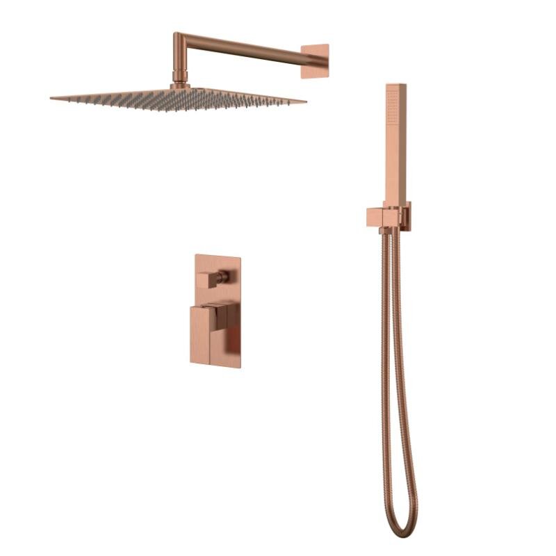 Изображение товара Душевая система Boheme Qubic 474-3-CB Медь брашированная (Италия) 2 режима