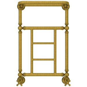 Изображение товара Полотенцесушитель водяной Сунержа Ренессанс 1452 051-0282-6640, высота 60 см, ширина 40 см, нижнее подключение 40 см, с полкой, цвет состаренная латунь