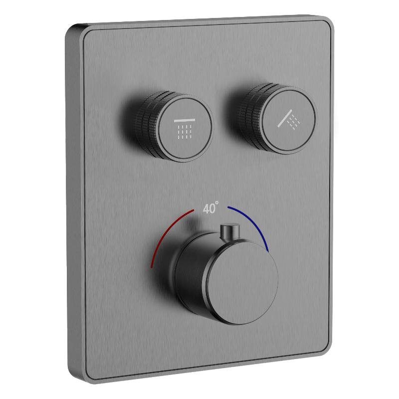 Изображение товара Смеситель для ванны и душа Wonzon & Woghand WW-INF322A-GM, термостатический, PVD темный графит