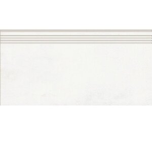 Изображение товара Ступень, керамогранит Grasaro Beton G-1104/MR/st01/300x600x9, 30 х 60 см, матовая, белая