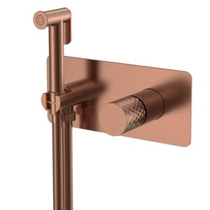 Изображение товара Гигиенический душ со смесителем Boheme Stick 127-CB, ручка Diamond, медь брашированная Изображение товара Гигиенический душ со смесителем Boheme Stick 127-CB, ручка Diamond, медь брашированная