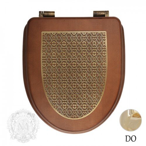 Изображение товара Крышка-сиденье Migliore Milady Orех/золото с декором "решетка"