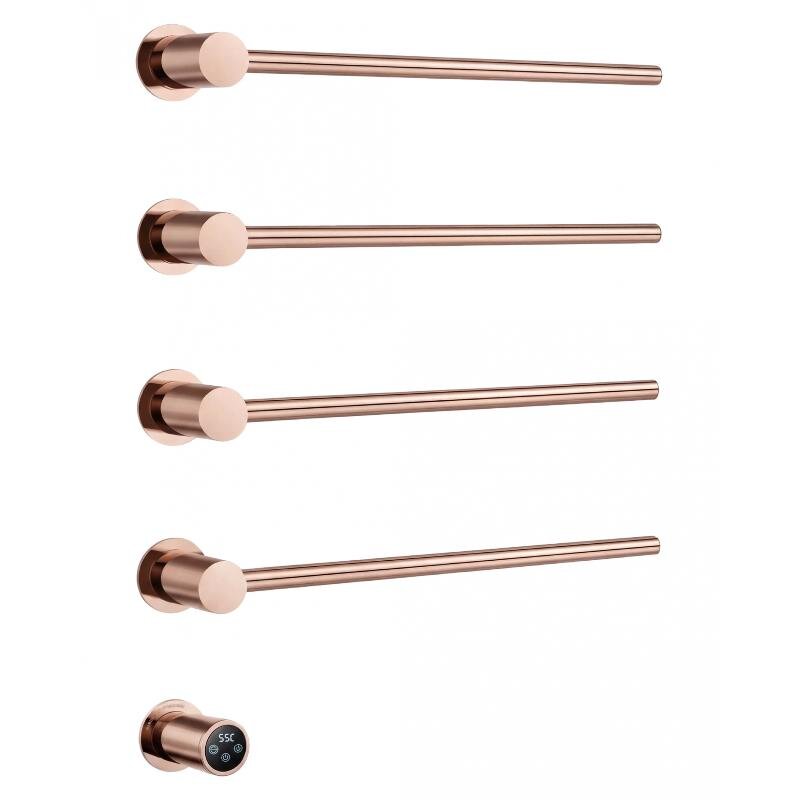 Изображение товара Полотенцесушитель электрический Wonzon & Woghand Hamburg WW-AL314-RG, ширина 50 см, высота 70 см, диммер слева, цвет розовое золото