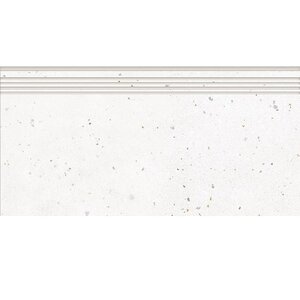 Изображение товара Ступень, керамогранит Grasaro Granella G-40/MR/st01/294x600x9, 29.4 х 60 см, матовая, белая
