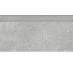 Ступень, керамогранит Grasaro Granella G-42/MR/st01/294x600x9, 29.4 х 60 см, матовая, серая - фото 1
