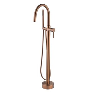Изображение товара Смеситель для ванны и душа Boheme Uno 469-CB, напольный, с душевым гарнитуром, медь брашированная