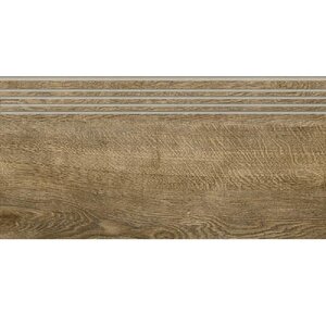 Изображение товара Ступень, керамогранит Grasaro Italian Wood G-252/SR/st01/200x600x10, 20 х 60 см, структурированная, темно-коричневая
