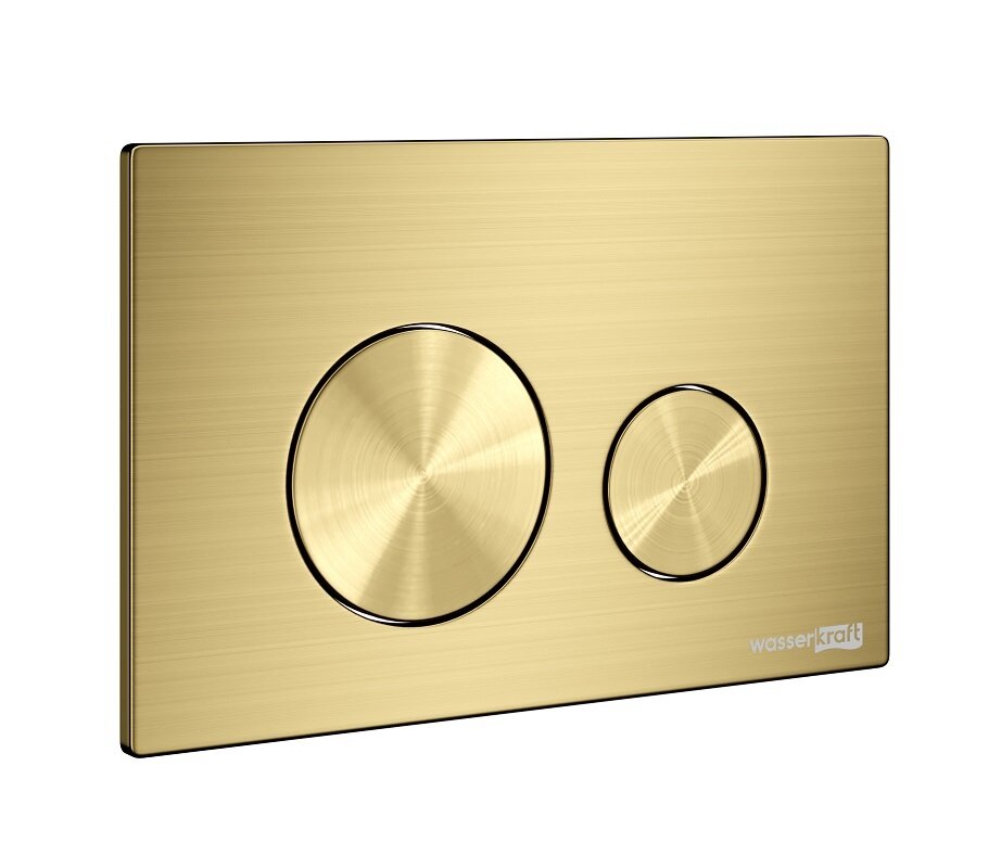 Изображение товара Клавиша смыва WasserKraft MG02 для унитаза с двумя кнопками, PVD золото матовое Изображение товара Клавиша смыва WasserKraft MG02 для унитаза с двумя кнопками, PVD золото матовое