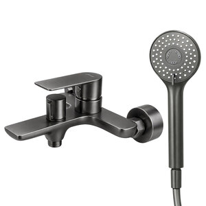 Изображение товара Смеситель для ванны и душа Maretti Ritta RIGM22RF505, с душевым гарнитуром, оружейная сталь