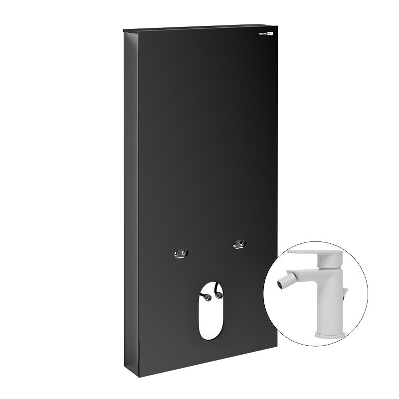 Изображение товара Инсталляция для подвесного биде WasserKraft Naab 86BDT.050.BL.SQ8506, со смесителем, чёрный Изображение товара Инсталляция для подвесного биде WasserKraft Naab 86BDT.050.BL.SQ8506, со смесителем, чёрный