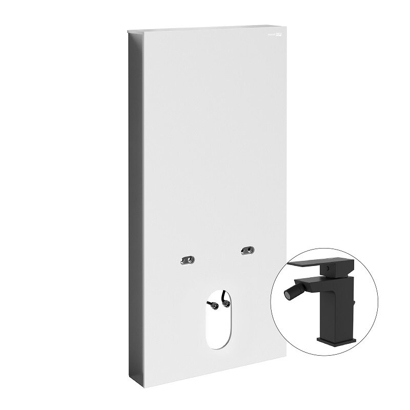 Изображение товара Инсталляция для подвесного биде WasserKraft Naab 86BDT.050.WH.SQ2006, со смесителем, белый